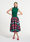 Sleeveless Ponte Combo Midi Dress