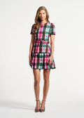 Belted Pleated Short Dress