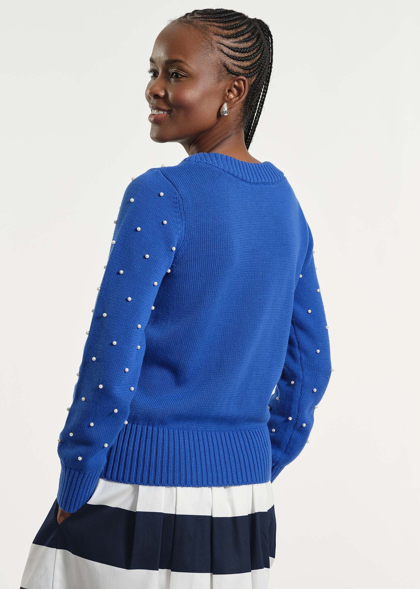 Cowl Neck Beaded Sweater