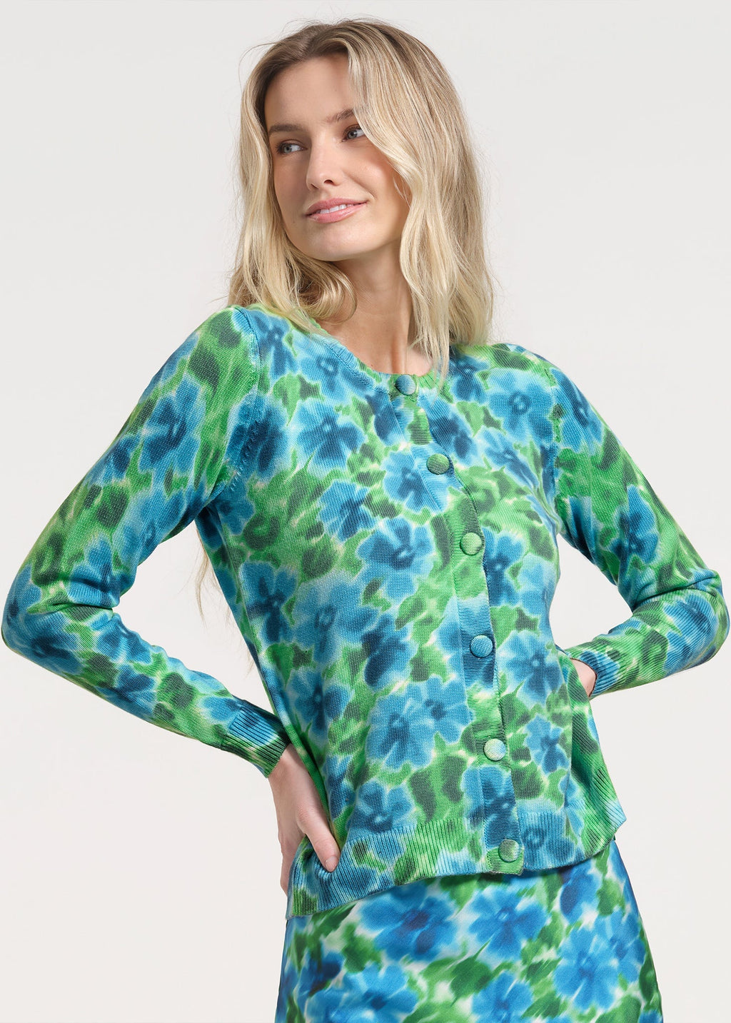 Floral Knit Cardigan Front