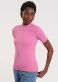Short Sleeve Mock Neck Sweater