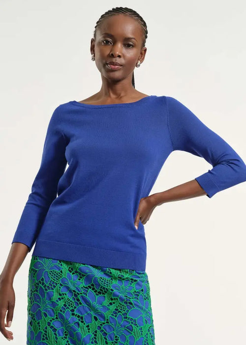 Cowl Neck Sweater - Royal / XS - Clothing