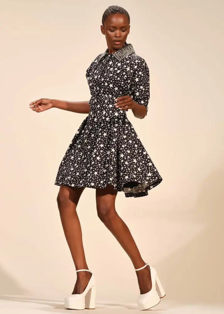 Embellished Shirt Dress - Clothing