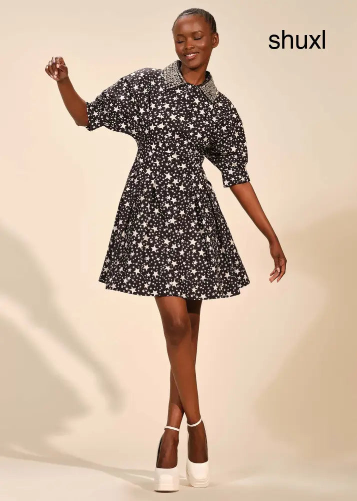 Embellished Shirt Dress - Clothing